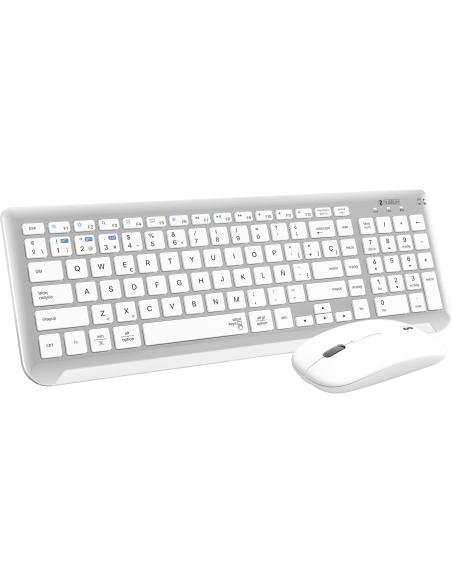 Subblim SUBKBC-DCEP10 KIT de Teclado y Ratón Bluetooth/2.4GHz Prestige Blanco/Plata