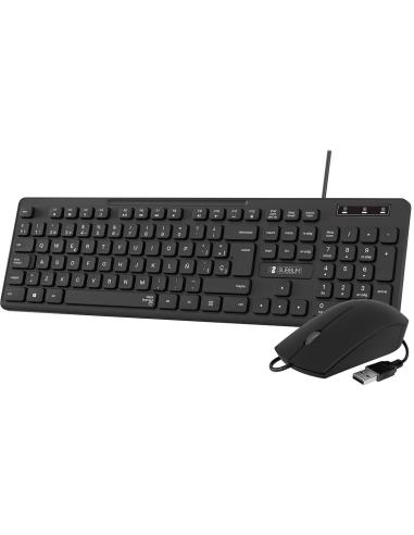 Subblim Business Slim KIT de Teclado y Ratón 1200DPI Negro