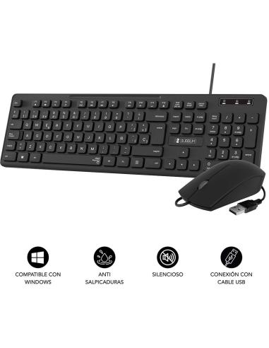 Subblim Business Slim KIT de Teclado y Ratón 1200DPI Negro