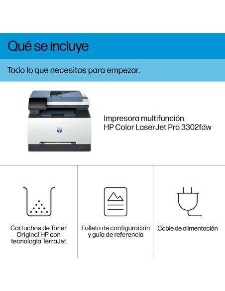 HP Color LaserJet Pro MFP 3302fdw Impresora Láser Multifunción Láser Color WiFi Dúplex Fax