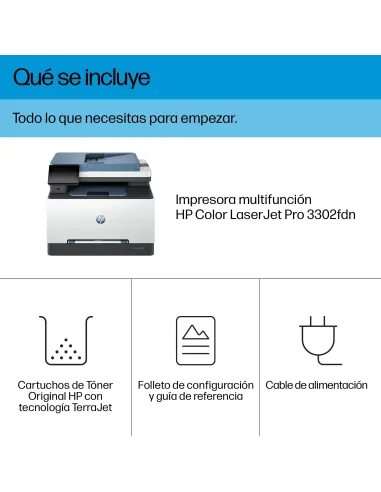 HP Color LaserJet Pro MFP 3302fdn Impresora Láser Multifunción Láser Color WiFi Dúplex Fax