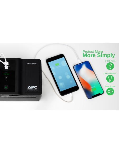 APC BE850G2-GR SAI 850VA 8 x Schucko + 2 x USB