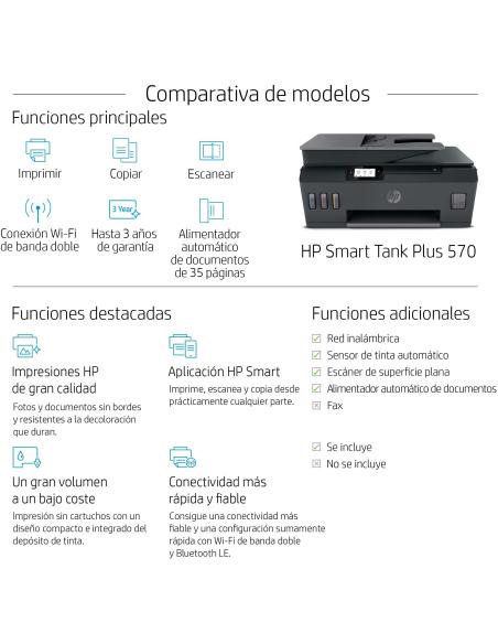 HP Smart Tank Plus 570 Multifunción Color WiFi + 3 Años de Tinta Incluida