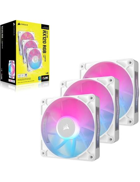 Corsair RX120 RGB PWM 3 Ventiladores 120 mm Blanco