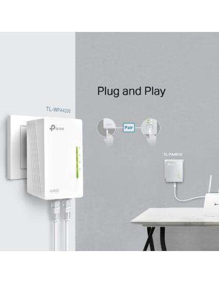 TP-Link TL-WPA4220 TKIT PLC Powerline Red Eléctrica AV600 + WiFi 4 N300 3 Unidades