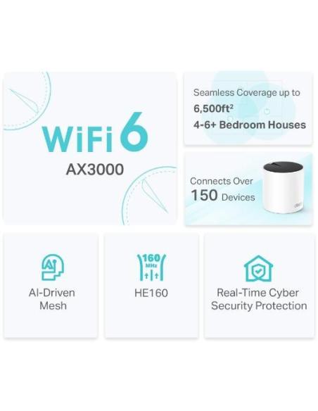 TP-Link Deco X553 Sistema Mesh WiFi 6 Doble Banda AX3000 3 Unidades