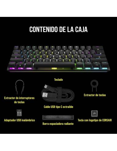 Corsair K70 Pro Mini Wireless Teclado Mecánico Gaming Inalámbrico RGB Cherry MX Red