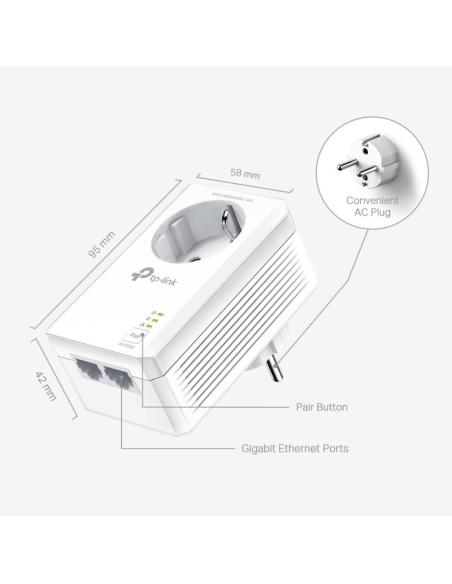 TP-Link TL-PA7027P KIT PLC Powerline Red Eléctrica AV1000 Gigabit con 2 Puertos Gigabit