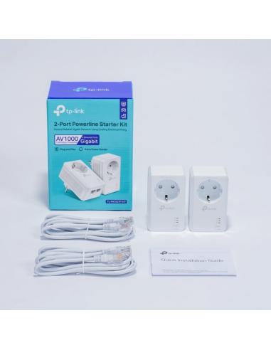 TP-Link TL-PA7027P KIT PLC Powerline Red Eléctrica AV1000 Gigabit con 2 Puertos Gigabit
