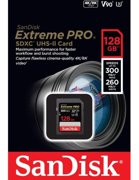 SanDisk Extreme PRO 128GB SDXC UHS-II Clase 10