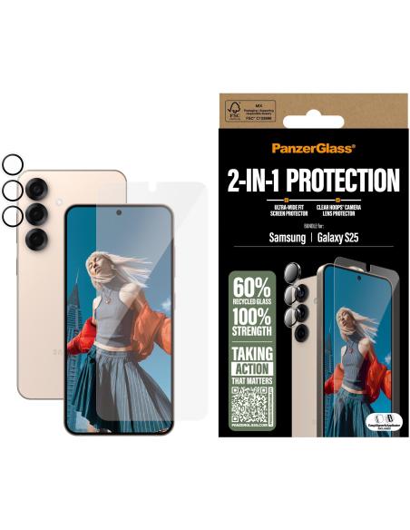 PanzerGlass 2-in-1 Protection Protector de Pantalla y Cámara para Samsung Galaxy S25
