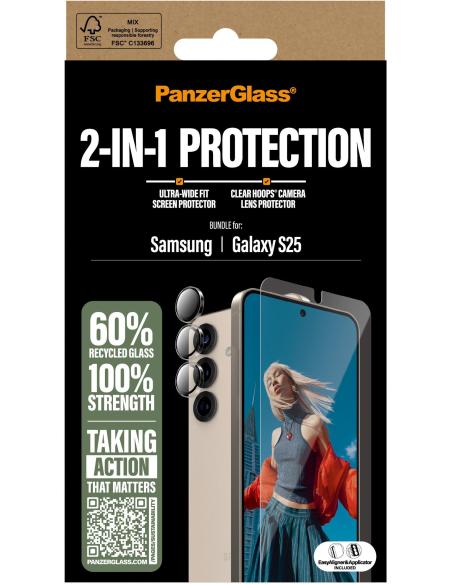 PanzerGlass 2-in-1 Protection Protector de Pantalla y Cámara para Samsung Galaxy S25