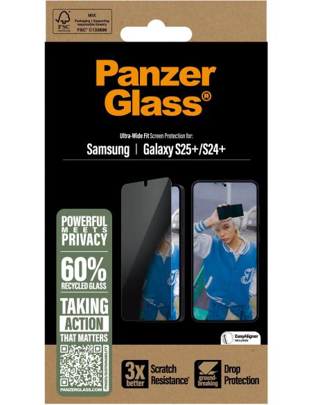 PanzerGlass Ultra Wide Fit Protector de Pantalla con Privacidad para Samsung Galaxy S25+