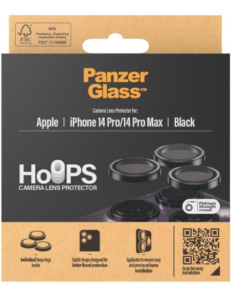 PanzerGlass Camera Rings Protectores de Cámara para iPhone 14 Pro/Pro Max Negros