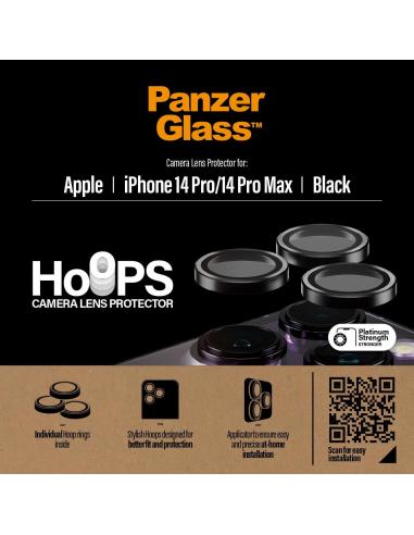 PanzerGlass Camera Rings Protectores de Cámara para iPhone 14 Pro/Pro Max Negros