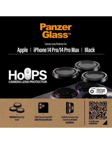 PanzerGlass Camera Rings Protectores de Cámara para iPhone 14 Pro/Pro Max Negros