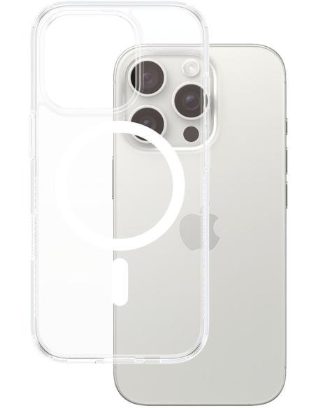 PanzerGlass PG HardCase White MagS Funda para iPhone 16 Pro Transparente Negro