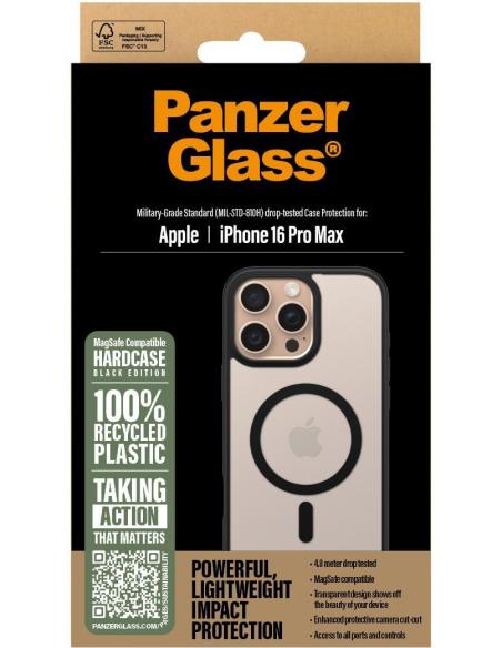 PanzerGlass PG HardCase Black MagS Funda para iPhone 16 Pro MAX Transparente Negro