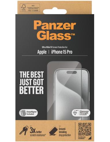 PanzerGlass Ultra Wide Fit Protector de pantalla Apple iPhone 15 Pro 1 Unidad
