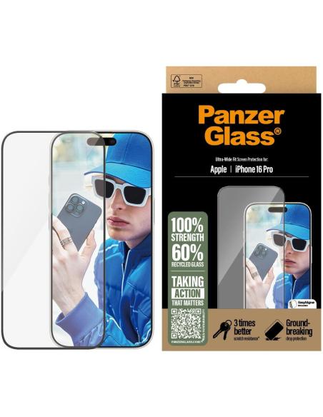 PanzerGlass PG Ultra Wide Fit Protector de Pantalla para iPhone 16 Pro