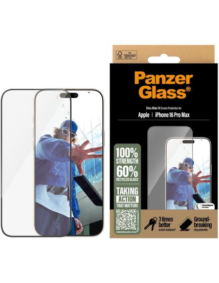 PanzerGlass PG Ultra Wide Fit Protector de Pantalla para iPhone 16 Pro Max