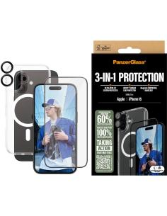 PanzerGlass PG 3-in-1 Protector de Pantalla y Cámara con Funda para iPhone 16-AATFYC3521