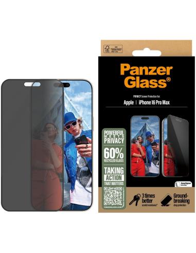 PanzerGlass PG Priv Protector de Pantalla con Privacidad para iPhone 16 Pro Max