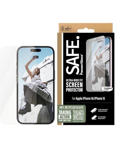 PanzerGlass SAFE Ultra Wide Fit Protector de Pantalla para iPhone 15/16