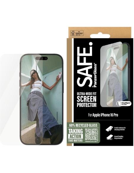 PanzerGlass SAFE Ultra Wide Fit Protector de Pantalla para iPhone 16 Pro