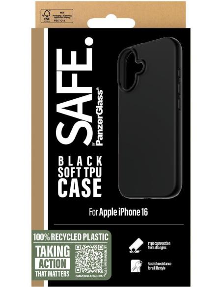 PanzerGlass SAFE by PG TPU Funda para Apple iPhone 16 Negra