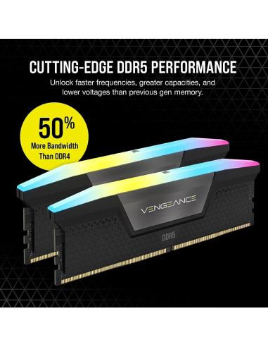 Corsair Vengeance RGB DDR5 5600MHz 32GB (2x16GB) CL40 Negras
