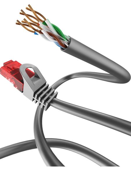 Ewent IM1006 Cable de Red RJ45 Cat 6 U/UTP 1m Gris