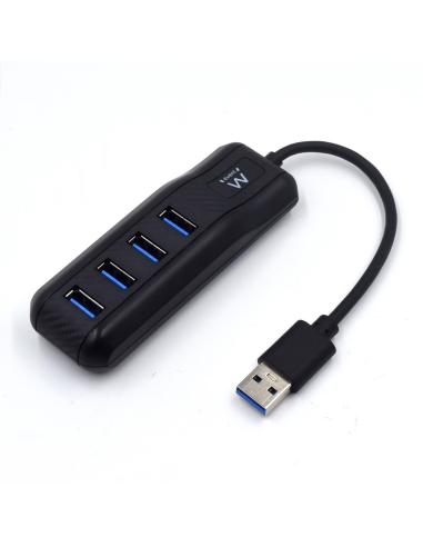 Ewent EW1138 HUB USB-A 3.0 a USB-A 3.0 4 Puertos 15 cm Negro