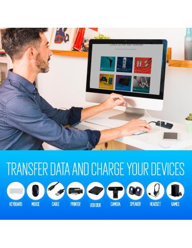 Ewent EW1138 HUB USB-A 3.0 a USB-A 3.0 4 Puertos 15 cm Negro