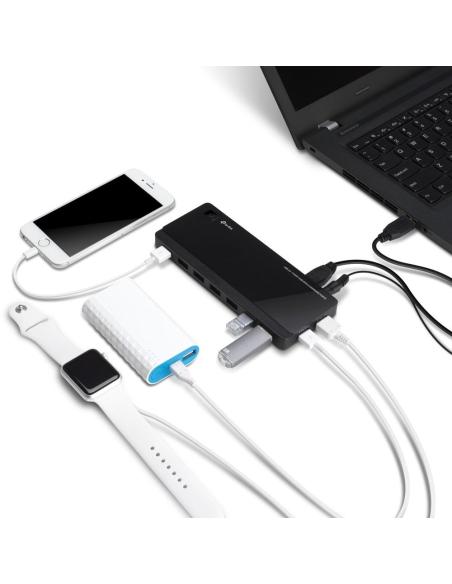 TP-Link UH720 V1 HUB micro USB-B USB-A 3.0 7 Puertos + 2 Puertos de Carga 1 M Negro