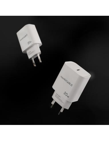 Nanocable 10.10.2005 Cargador USB-C 20W Blanco