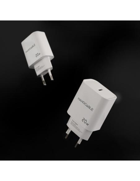 Nanocable 10.10.2005 Cargador USB-C 20W Blanco