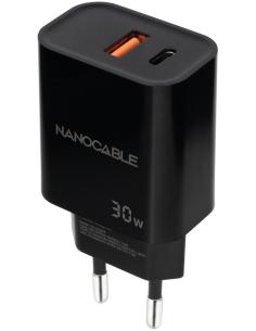 Nanocable 10.10.2012 Cargador USB-C/USB-A 30W Carga Rápida Negro-ADAP61097