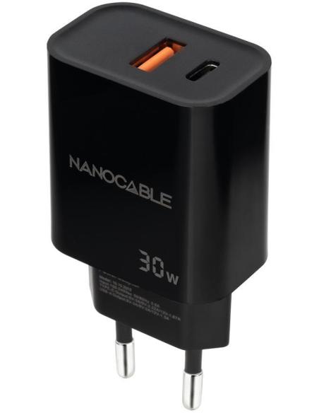 Nanocable 10.10.2012 Cargador USB-C/USB-A 30W Carga Rápida Negro