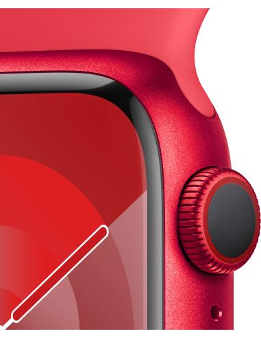 Apple Watch Series 9 GPS + Cellular 41mm Caja Acero Inoxidable Plata con Correa Deportiva Rojo