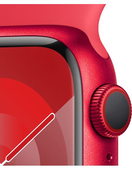 Apple Watch Series 9 GPS + Cellular 41mm Caja Acero Inoxidable Plata con Correa Deportiva Rojo