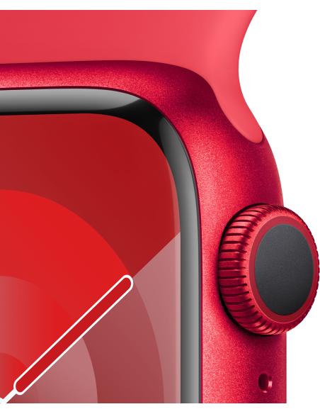 Apple Watch Series 9 GPS 41mm Caja de Aluminio con Correa Deportiva Rojo M/L
