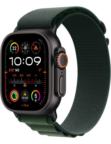 Apple Watch Ultra 2 GPS + Cellular 49mm Caja Negra Titanio con Correa Alpine Loop S Verde Oscuro