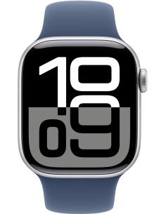 Apple Watch Series 10 GPS + Cellular 42mm Caja Aluminio Plata con Correa Deportiva Azul Denim M/L