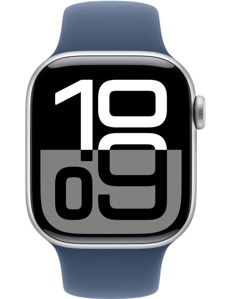 Apple Watch Series 10 GPS + Cellular 42mm Caja Aluminio Plata con Correa Deportiva Azul Denim M/L
