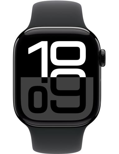 Apple Watch Series 10 GPS + Cellular 42mm Caja Aluminio Negro Azabache con Correa Deportiva Negra M/L