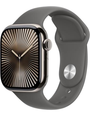 Apple Watch Series 10 GPS + Cellular 42mm Caja Titanio Natural con Correa Deportiva Gris Piedra S/M