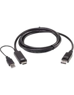 Aten True 2L-7D02HDP Adaptador HDMI/DisplayPort HDMI 4K 1,8m Negro-1361145