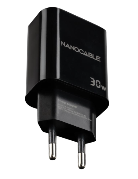 Nanocable 10.10.2012 Cargador USB-C/USB-A 30W Carga Rápida Negro