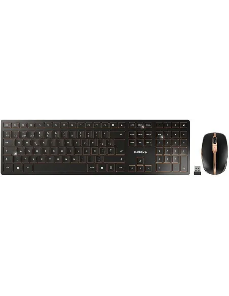 Cherry DW 9100 SLIM Kit de Teclado y Ratón Inalámbricos Bluetooth Negros